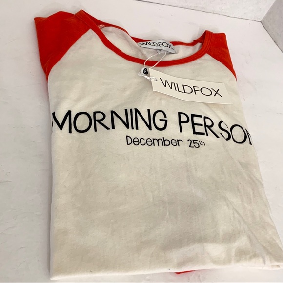 Wildfox BaseballShirt DressChristmasMorning Person - Picture 16 of 16